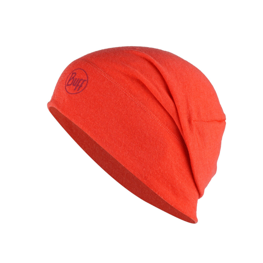 Buff Midweight Merino Wool Hat Solid Cranberry Red