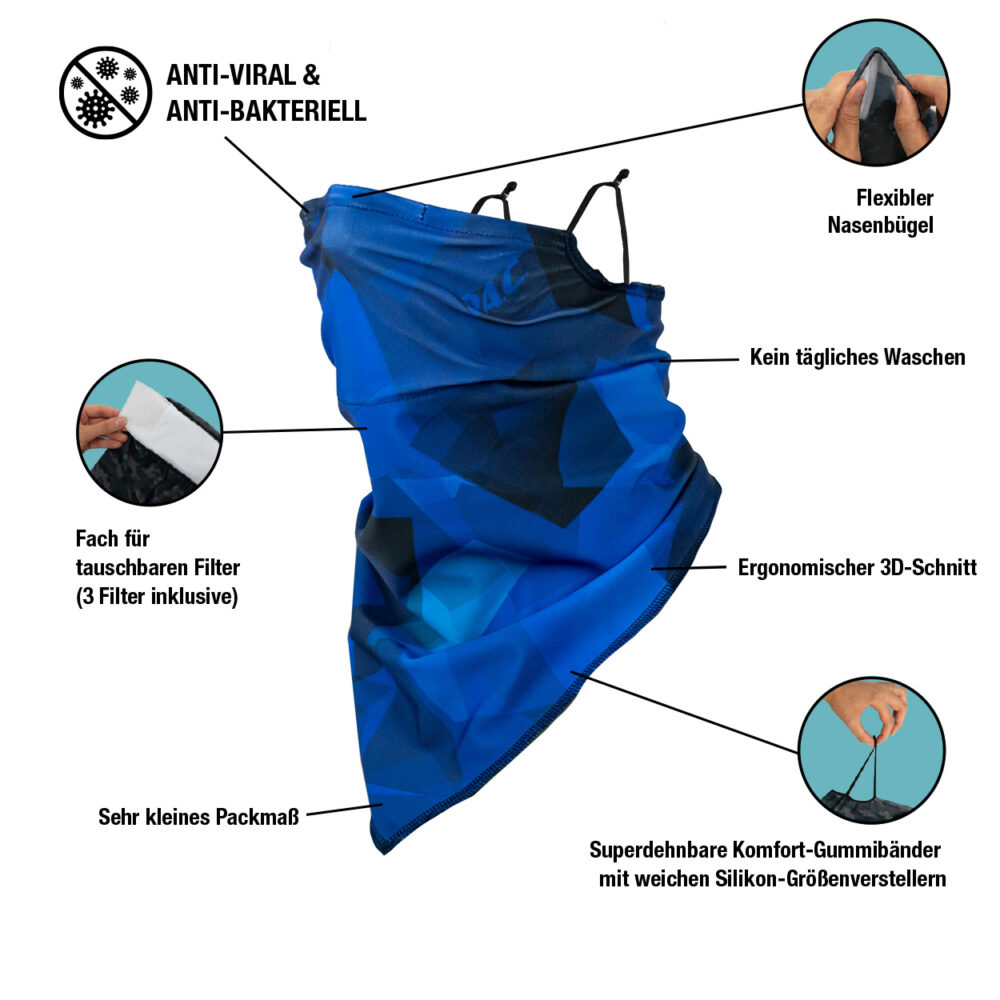 PAC ViralOff Filter Mask Tube 2.0 Blumad – Bild 3