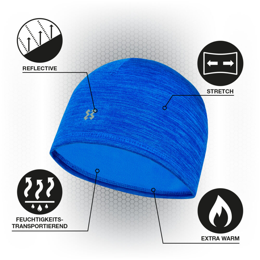 HYXE Melange Fleecemütze Blue – Bild 2