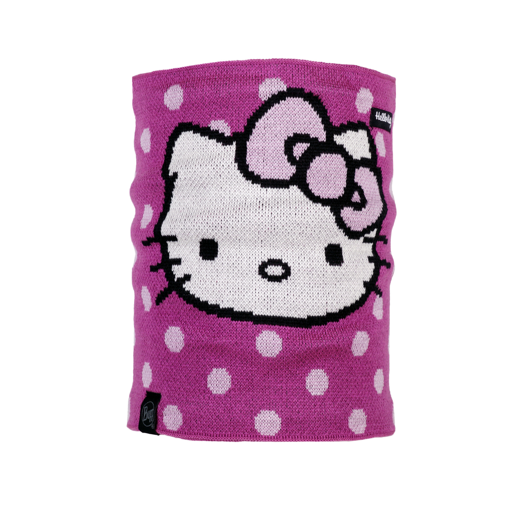 Schlauchschals für Kinder - Kinder Schlauchschals online Buff Kids Knitted & Polar Neckwarmer Hellodots-Rasperry - BUFF und PAC