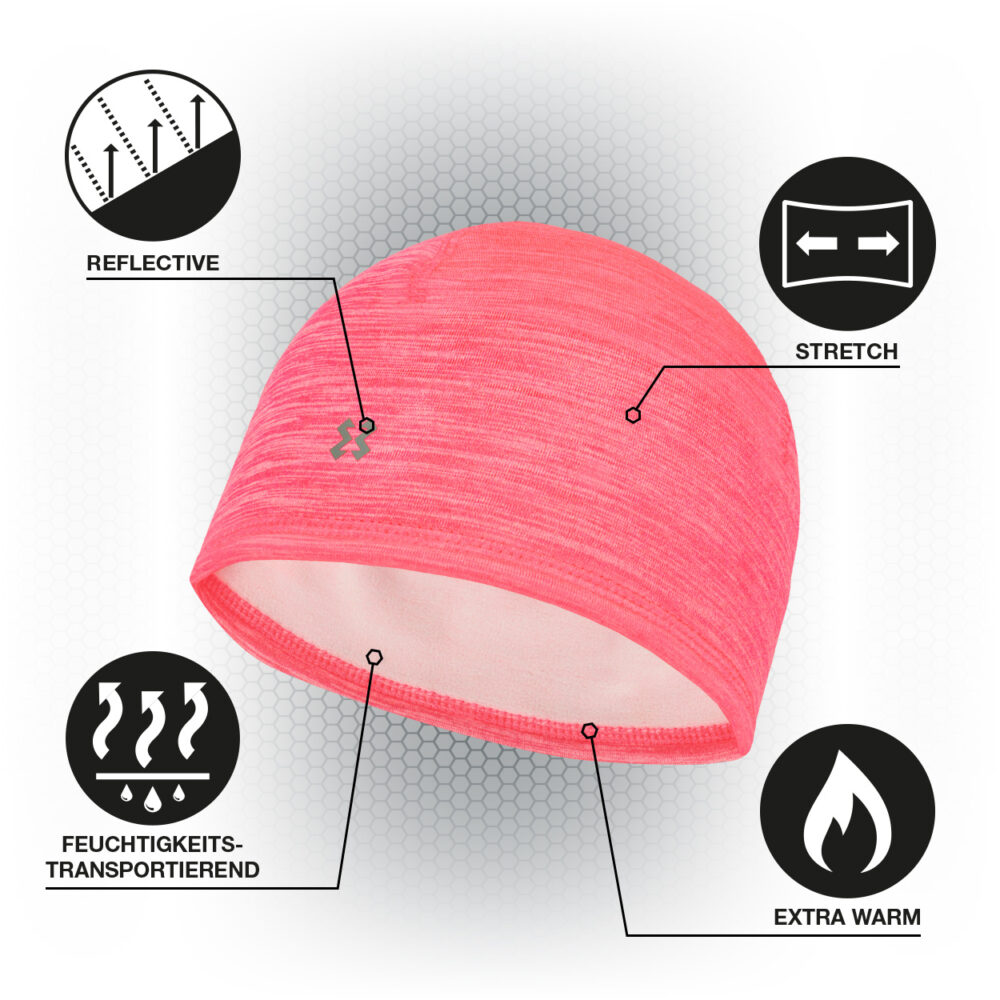HYXE Melange Fleecemütze Pink – Bild 2
