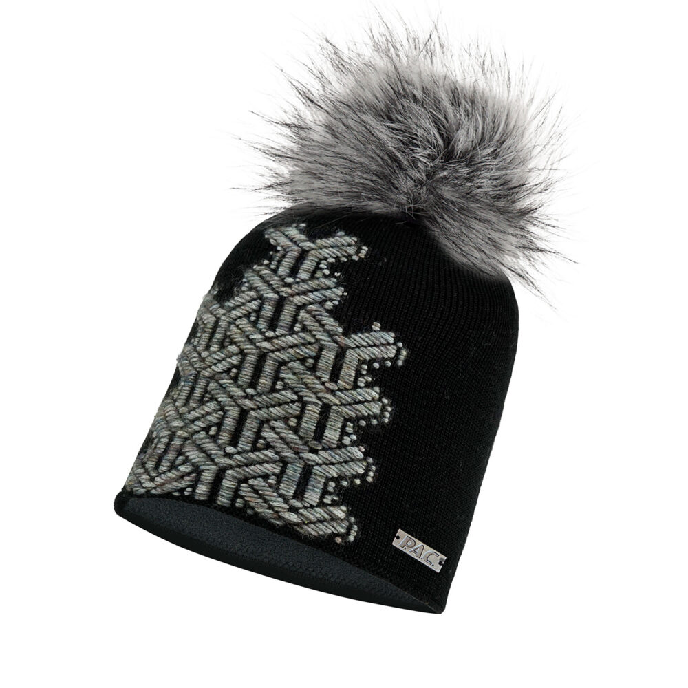 PAC Mairi Pom Beanie Black