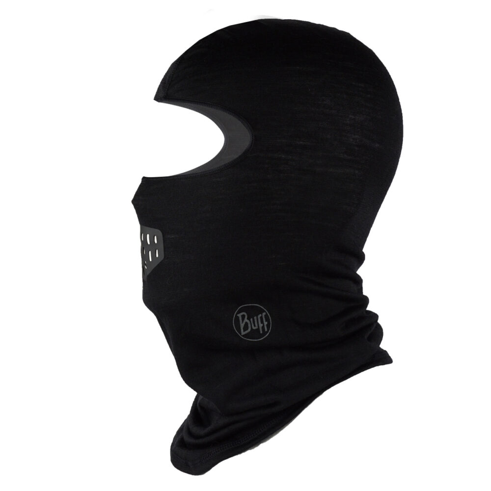 Buff Lightweight Merino Wool Balaclava Solid Black