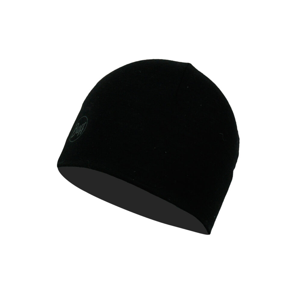 Buff Kids Lightweight Merino Wool Reversible Hat Black - Grey