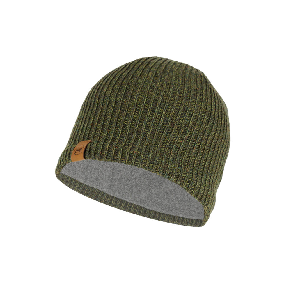 Buff Knitted & Full Fleece Hat Lyne Bark