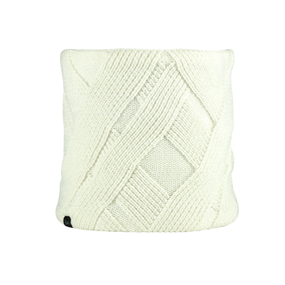 Buff Knitted & Fleece Neckwarmer Raisa White