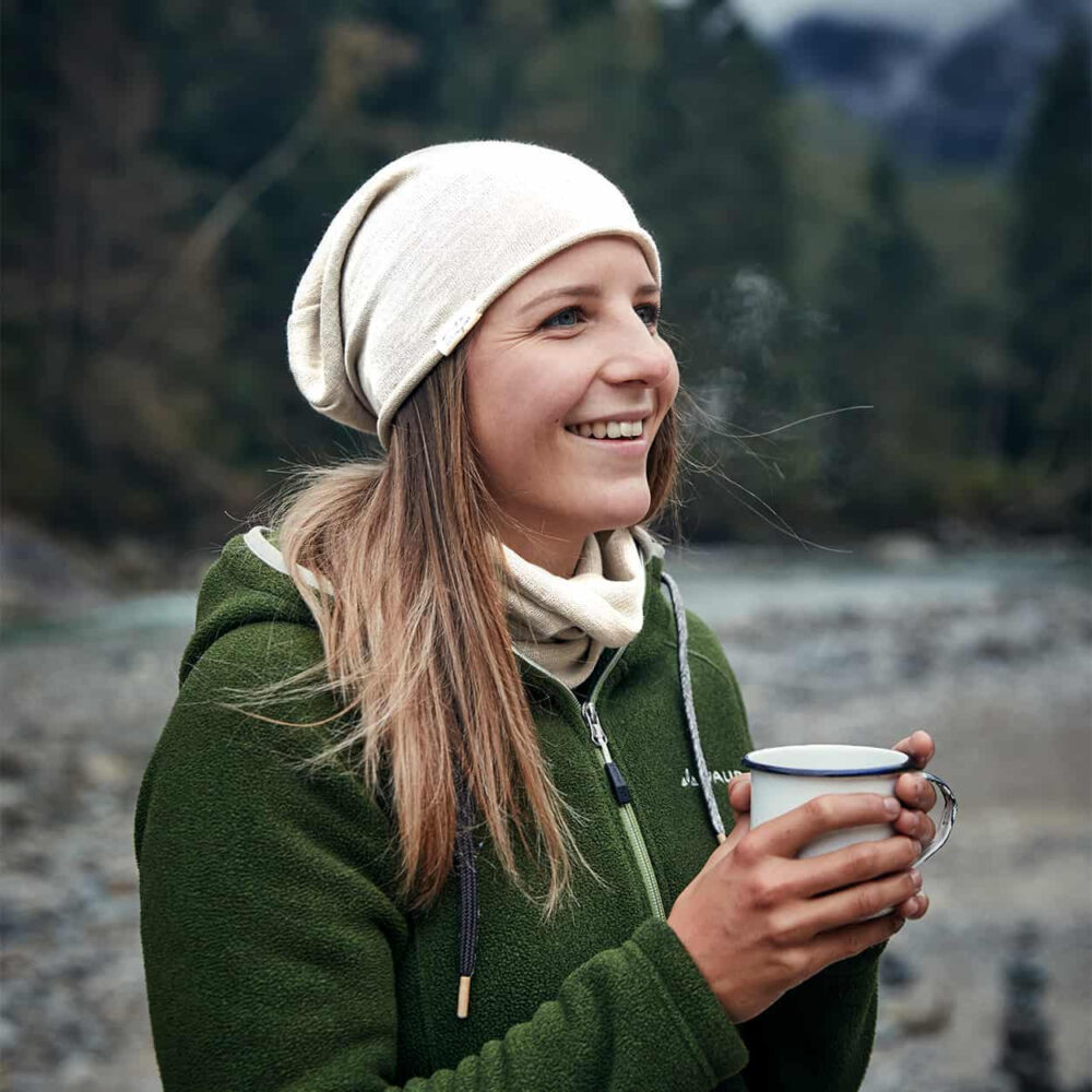 PAC Nature Merin 100% Recycled Merino Neckwarmer - Off white – Bild 3
