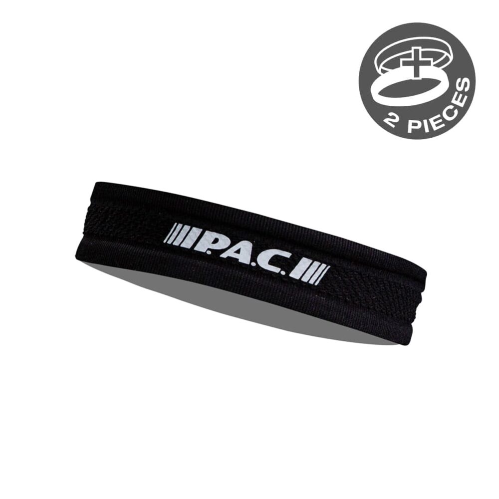 PAC Recycled Slim Seamless Mesh Headband Black-Clear White