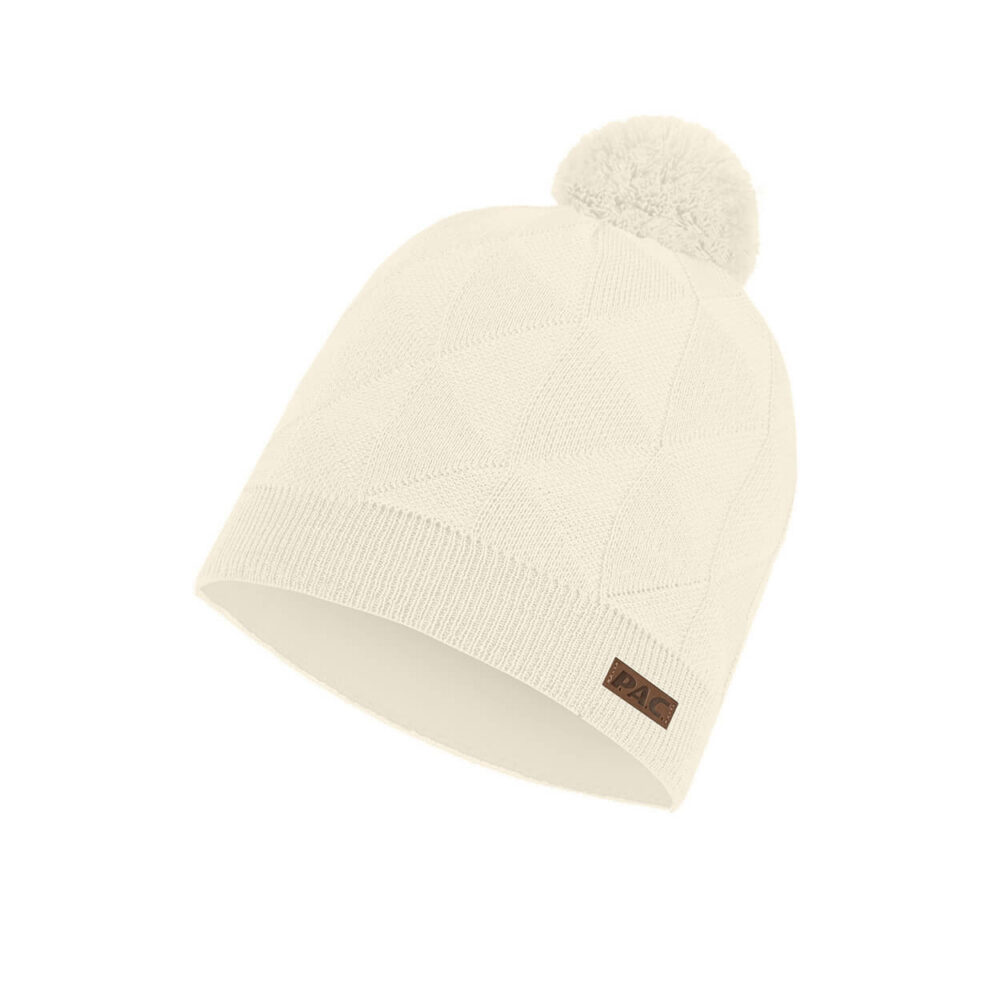PAC Nature Iriwi 100% Recycled Merino Pom Beanie - Off white