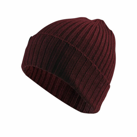 Buff Knitted Hat Norval Maroon