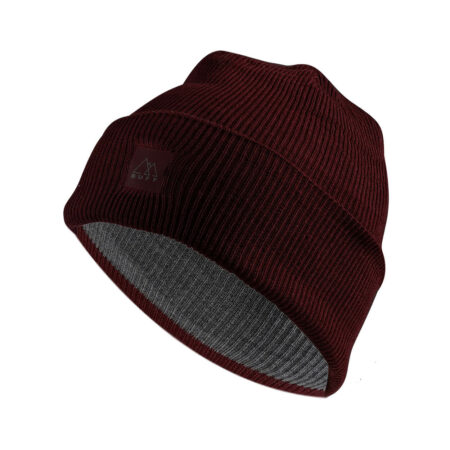 Buff Crossknit Beanie Solid Mahogany